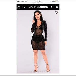 {Fashion Nova} Rhinestone dress in black